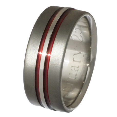 sable titanium wedding ring sa20 red Titanium Wedding and Engagement Rings
