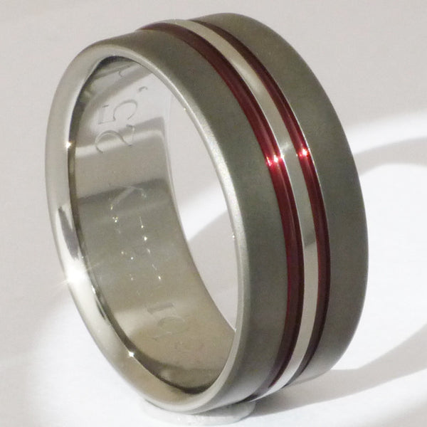 sable titanium wedding ring sa20 red Titanium Wedding and Engagement Rings
