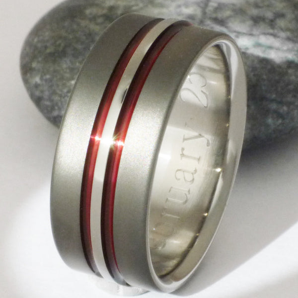 sable titanium wedding ring sa20 red Titanium Wedding and Engagement Rings