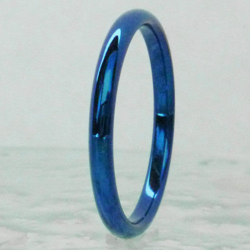 Stack Rings Titanium Titanium Stackable Ring - Cobalt – Titanium Rings Studio
