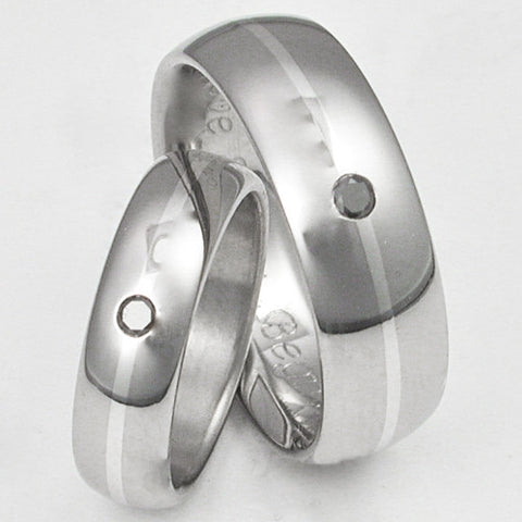 matching black diamond titanium wedding band set stbd5 Titanium Wedding and Engagement Rings