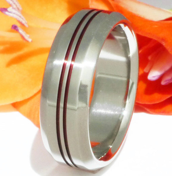 thin red line titanium ring r26 Titanium Wedding and Engagement Rings