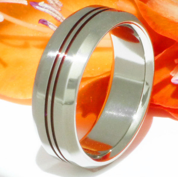 thin red line titanium ring r26 Titanium Wedding and Engagement Rings