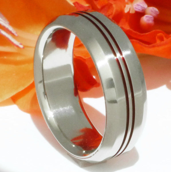 thin red line titanium ring r26 Titanium Wedding and Engagement Rings