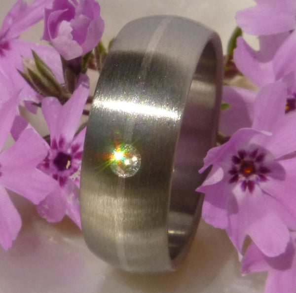 titanium wedding ring with platinum and diamond s64 Titanium Wedding and Engagement Rings