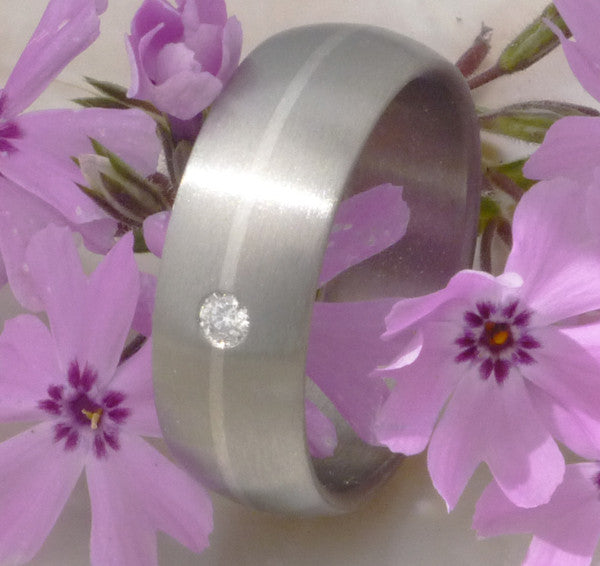 titanium wedding ring with platinum and diamond s64 Titanium Wedding and Engagement Rings