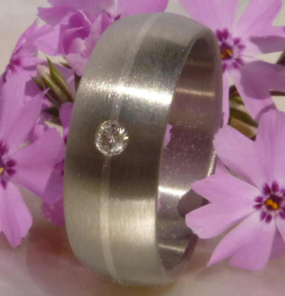 titanium wedding ring with platinum and diamond s64 Titanium Wedding and Engagement Rings