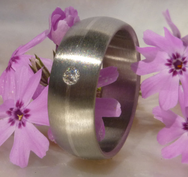 titanium wedding ring with platinum and diamond s64 Titanium Wedding and Engagement Rings