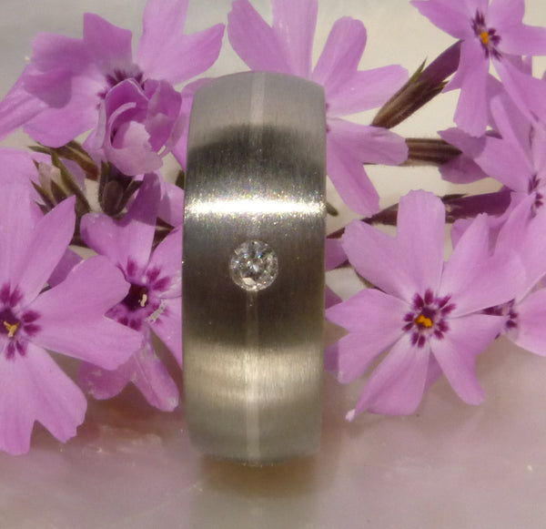 titanium wedding ring with platinum and diamond s64 Titanium Wedding and Engagement Rings