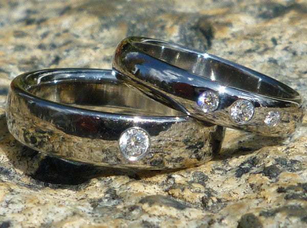 matching diamond titanium wedding band set stc1 Titanium Wedding and Engagement Rings