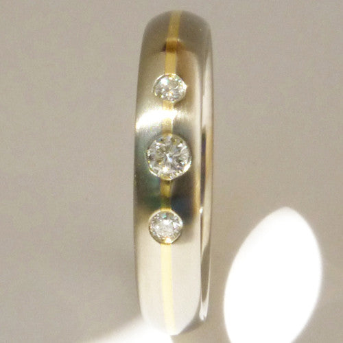 titanium engagement ring with gold inlay e11 Titanium Wedding and Engagement Rings