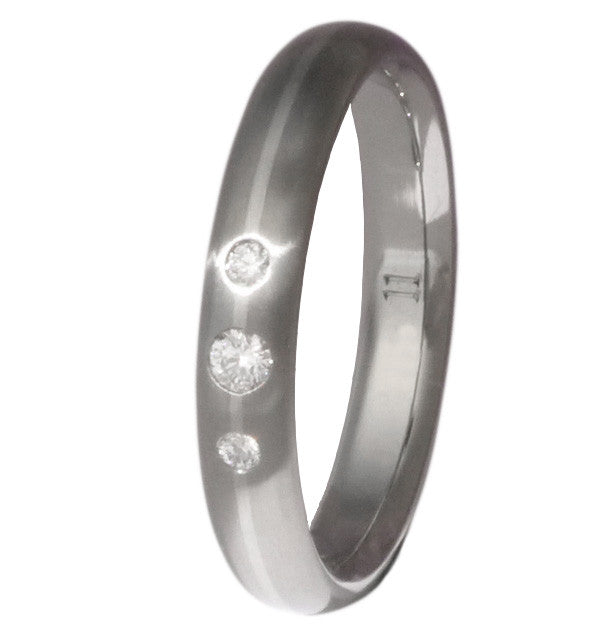 Titanium Engagement Ring with Platinum Inlay e7 - Main Image