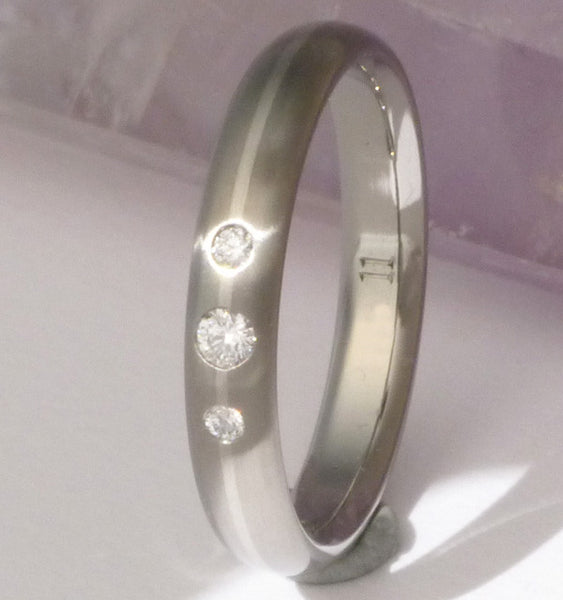 titanium engagement ring with platinum inlay e7 Titanium Wedding and Engagement Rings