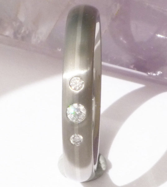 titanium engagement ring with platinum inlay e7 Titanium Wedding and Engagement Rings