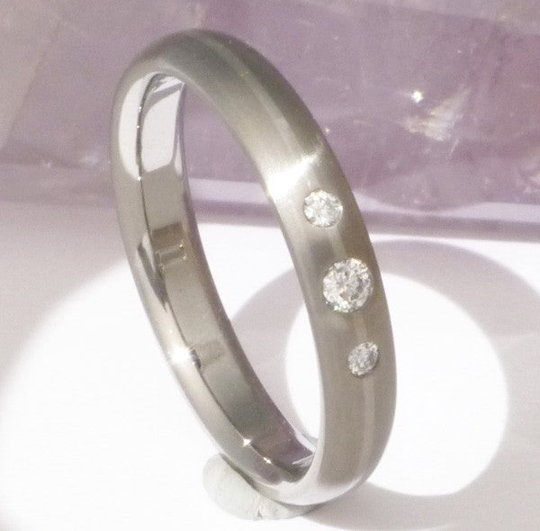 titanium engagement ring with platinum inlay e7 Titanium Wedding and Engagement Rings
