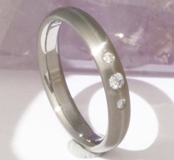 titanium engagement ring with platinum inlay e7 Titanium Wedding and Engagement Rings