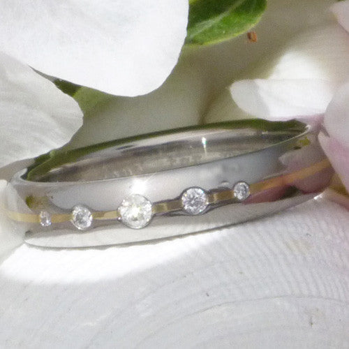 titanium diamond engagement ring with gold s15 Titanium Wedding and Engagement Rings