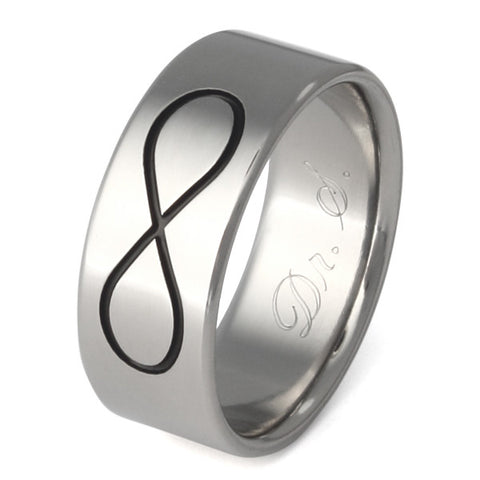 black infinity titanium wedding ring bk33 Titanium Wedding and Engagement Rings