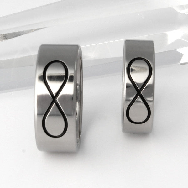 titanium infinity wedding band set stn28 Titanium Wedding and Engagement Rings