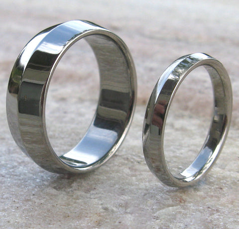 matching titanium wedding band set stn7 Titanium Wedding and Engagement Rings