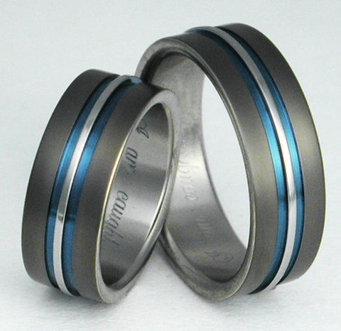 matching sable titanium wedding band set stsa20 Titanium Wedding and Engagement Rings