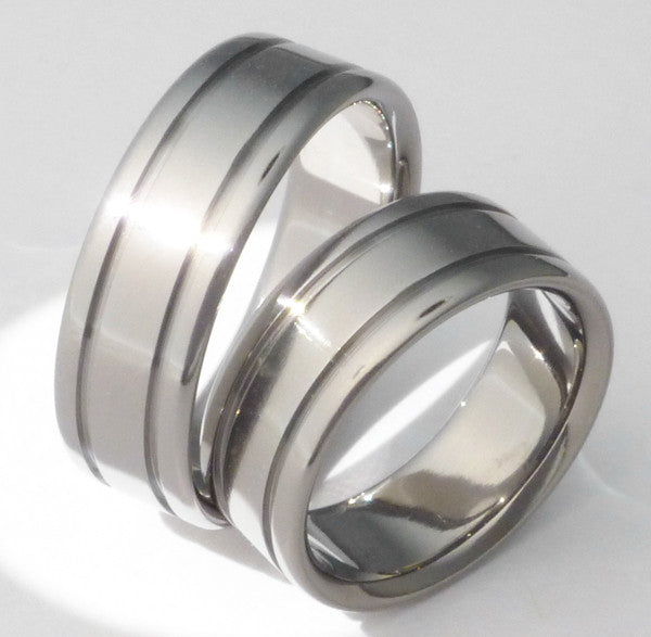 matching titanium wedding band set stn5 Titanium Wedding and Engagement Rings