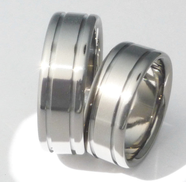 matching titanium wedding band set stn5 Titanium Wedding and Engagement Rings
