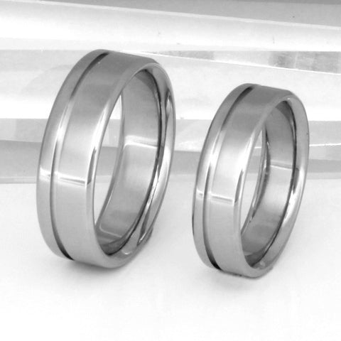 matching titanium wedding band set stn2 Titanium Wedding and Engagement Rings