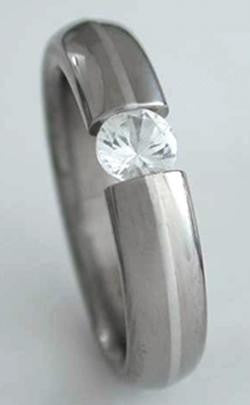 tension set rings t1 Titanium Wedding and Engagement Rings