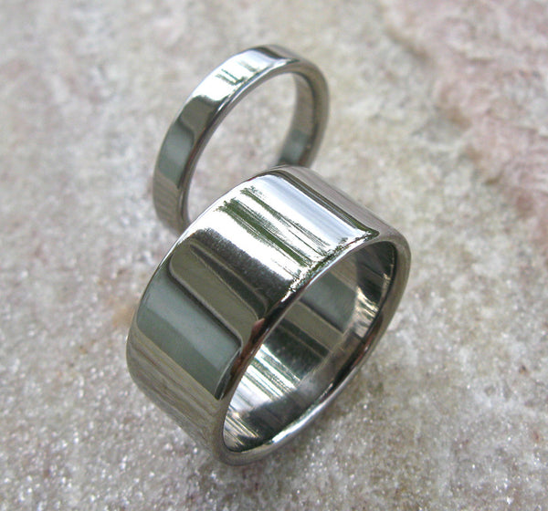 matching titanium wedding band set stn12 Titanium Wedding and Engagement Rings