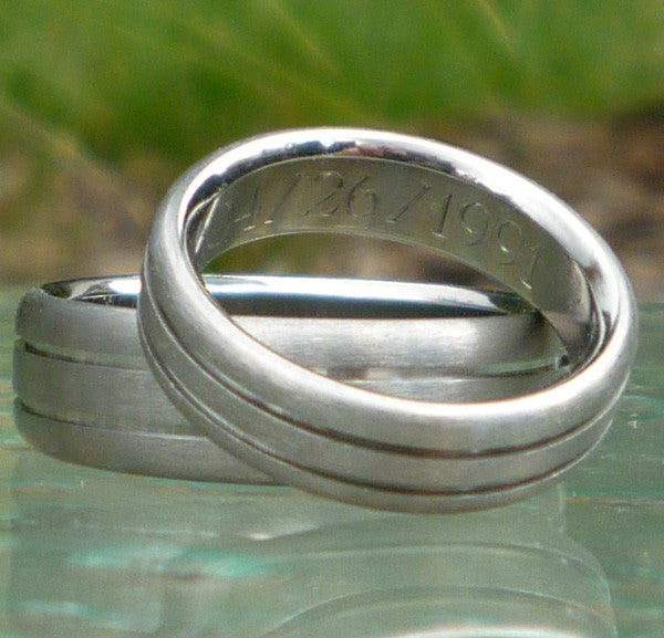 matching titanium wedding band set stn19 Titanium Wedding and Engagement Rings