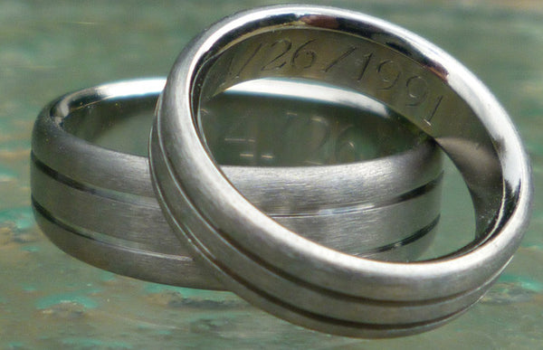 matching titanium wedding band set stn19 Titanium Wedding and Engagement Rings