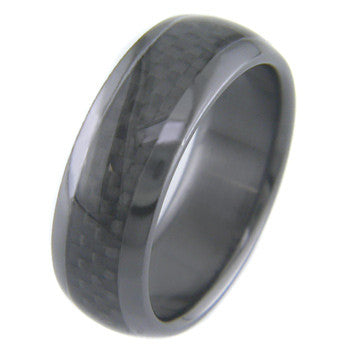 Boone Black Zirconium Titanium Carbon Fiber Ring